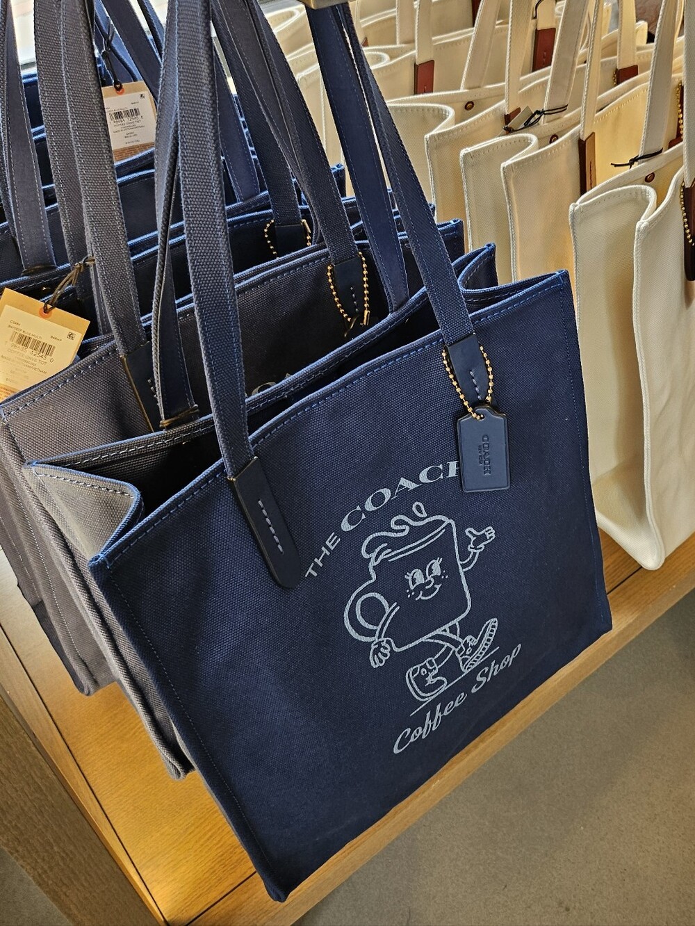 Coach coffee shop blue tote NWT